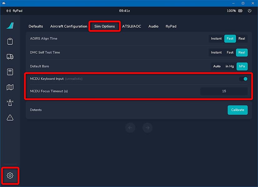 EFB Settings for MCDU Keyboard